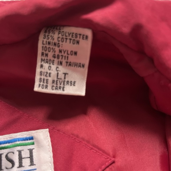 1990's Vintage Whitefish Bay Puffer Jacket Red Burgundy Fleece Lined Size Large - Picture 10 of 12